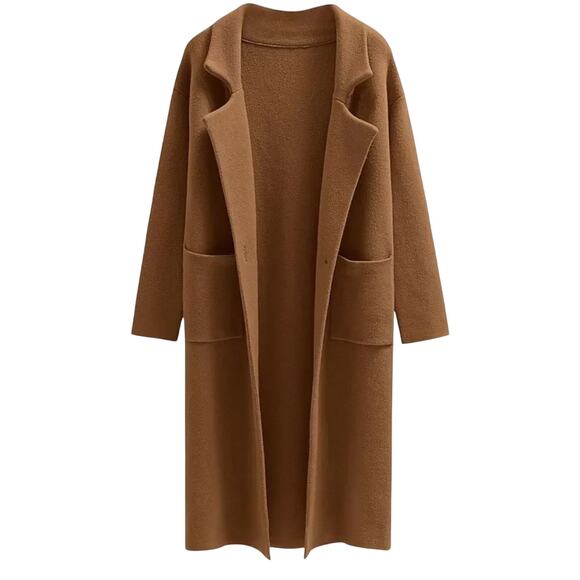 Anrabess Long Cardigan Duster Sweater in Color Caramel Size Small New with Tag - Picture 6 of 10